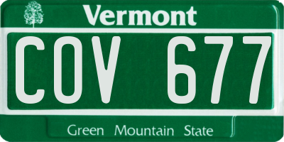 VT license plate COV677