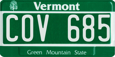 VT license plate COV685