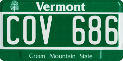 VT license plate COV686