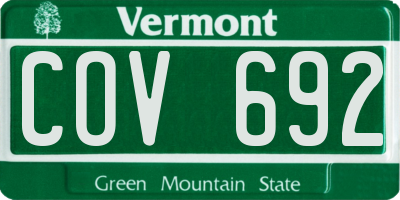 VT license plate COV692