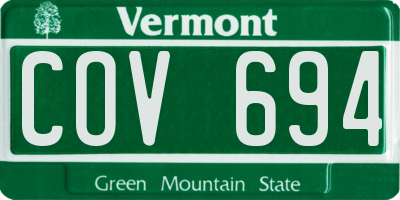 VT license plate COV694