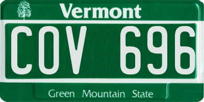 VT license plate COV696