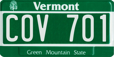 VT license plate COV701