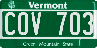 VT license plate COV703
