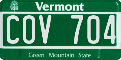 VT license plate COV704