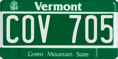 VT license plate COV705