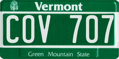 VT license plate COV707