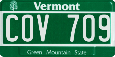 VT license plate COV709