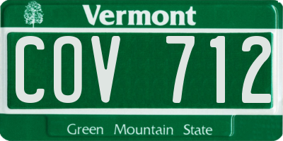 VT license plate COV712