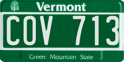 VT license plate COV713