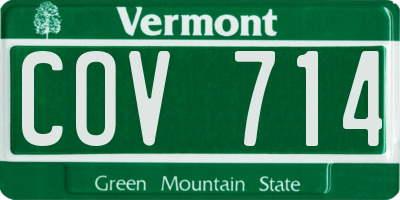 VT license plate COV714