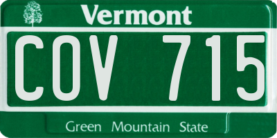 VT license plate COV715