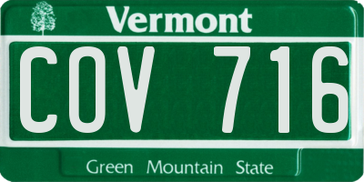 VT license plate COV716