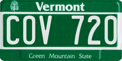 VT license plate COV720