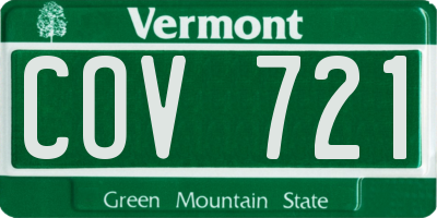 VT license plate COV721