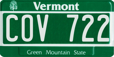 VT license plate COV722