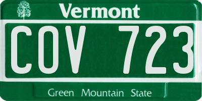 VT license plate COV723
