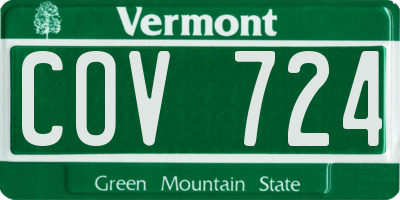VT license plate COV724