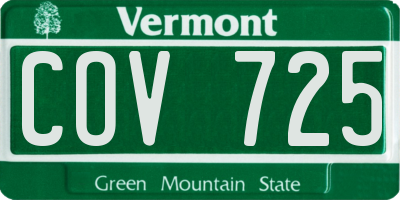 VT license plate COV725