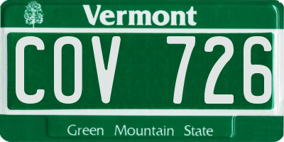 VT license plate COV726