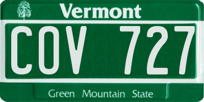 VT license plate COV727