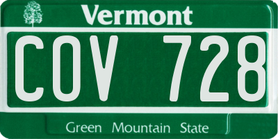 VT license plate COV728