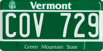 VT license plate COV729