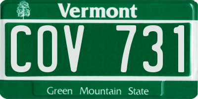 VT license plate COV731