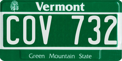 VT license plate COV732
