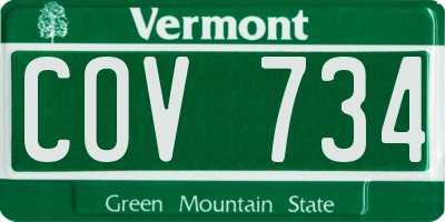 VT license plate COV734