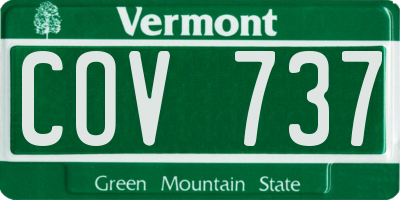 VT license plate COV737