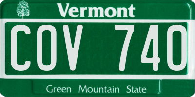 VT license plate COV740