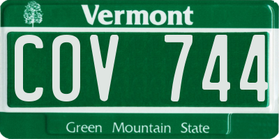 VT license plate COV744