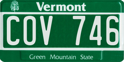 VT license plate COV746