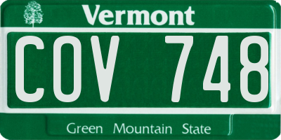VT license plate COV748