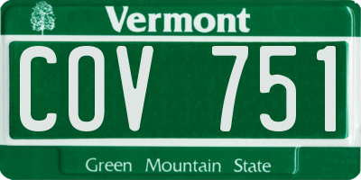 VT license plate COV751