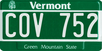 VT license plate COV752