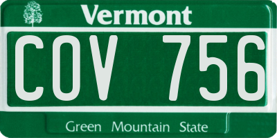 VT license plate COV756