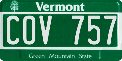 VT license plate COV757
