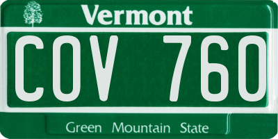 VT license plate COV760