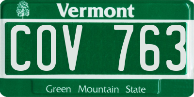 VT license plate COV763