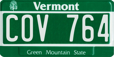 VT license plate COV764