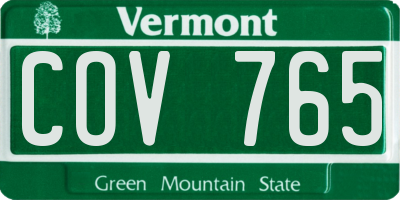 VT license plate COV765