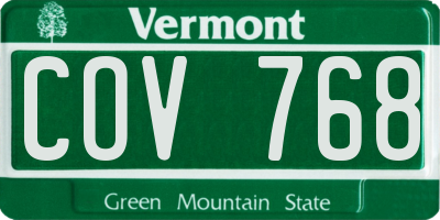 VT license plate COV768