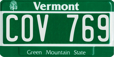 VT license plate COV769