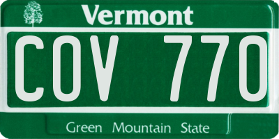 VT license plate COV770