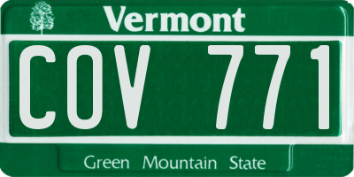 VT license plate COV771
