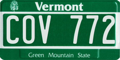 VT license plate COV772