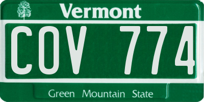 VT license plate COV774