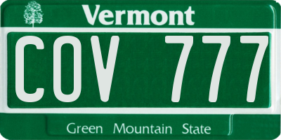 VT license plate COV777